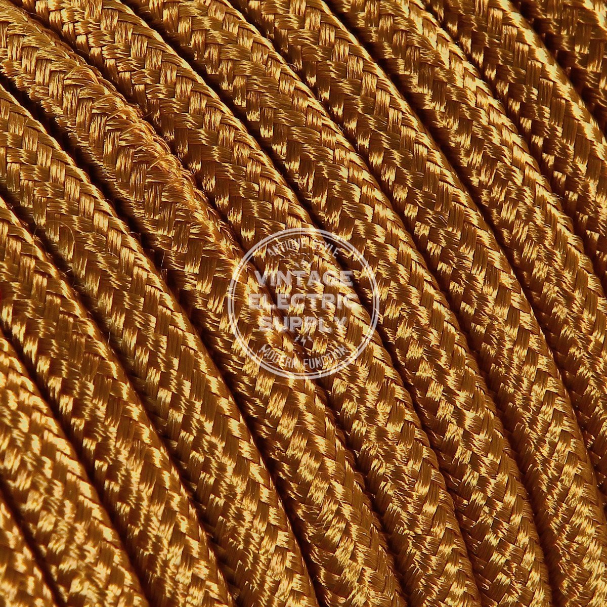 Cognac Rayon Electric Cable  - Vintage Electric Supply