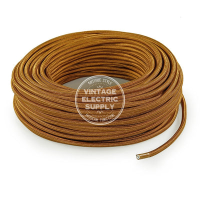 Cognac Rayon Electric Cable  - Vintage Electric Supply