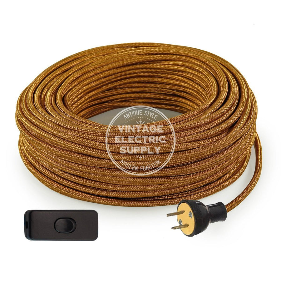 Cognac Rayon Re-Wire Kit with Switch - Vintage Electric Supply