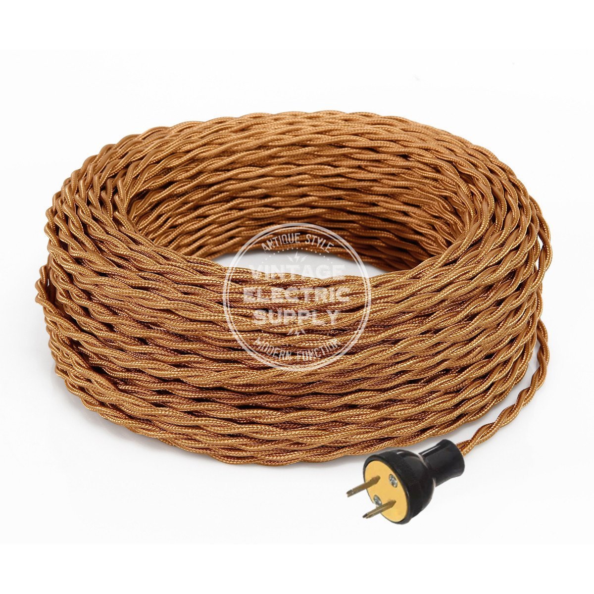 Cognac Rayon Twisted Re-Wire Kit - Vintage Electric Supply