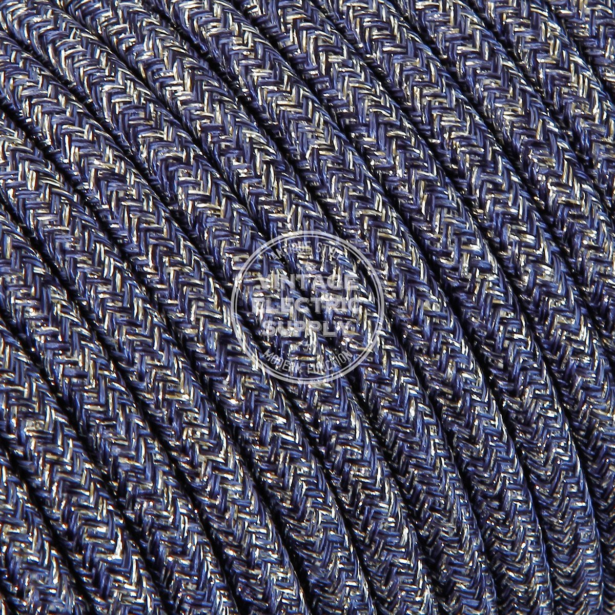 Denim Glitter Electric Cable  - Vintage Electric Supply