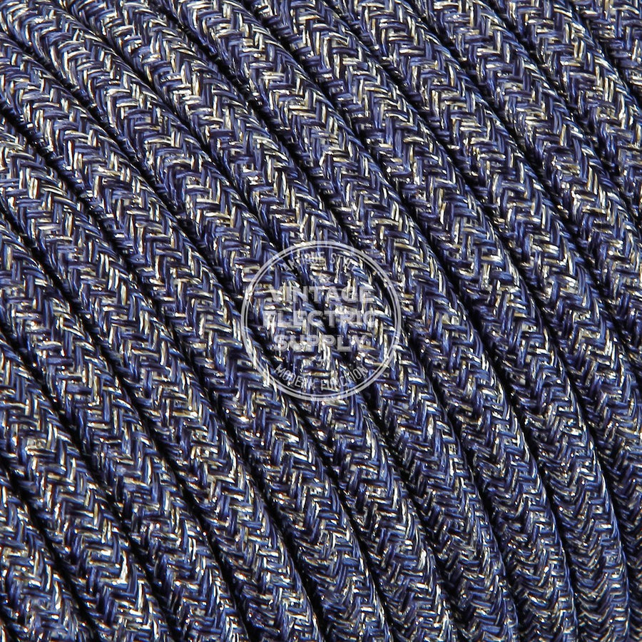 Denim Glitter Electric Cable  - Vintage Electric Supply