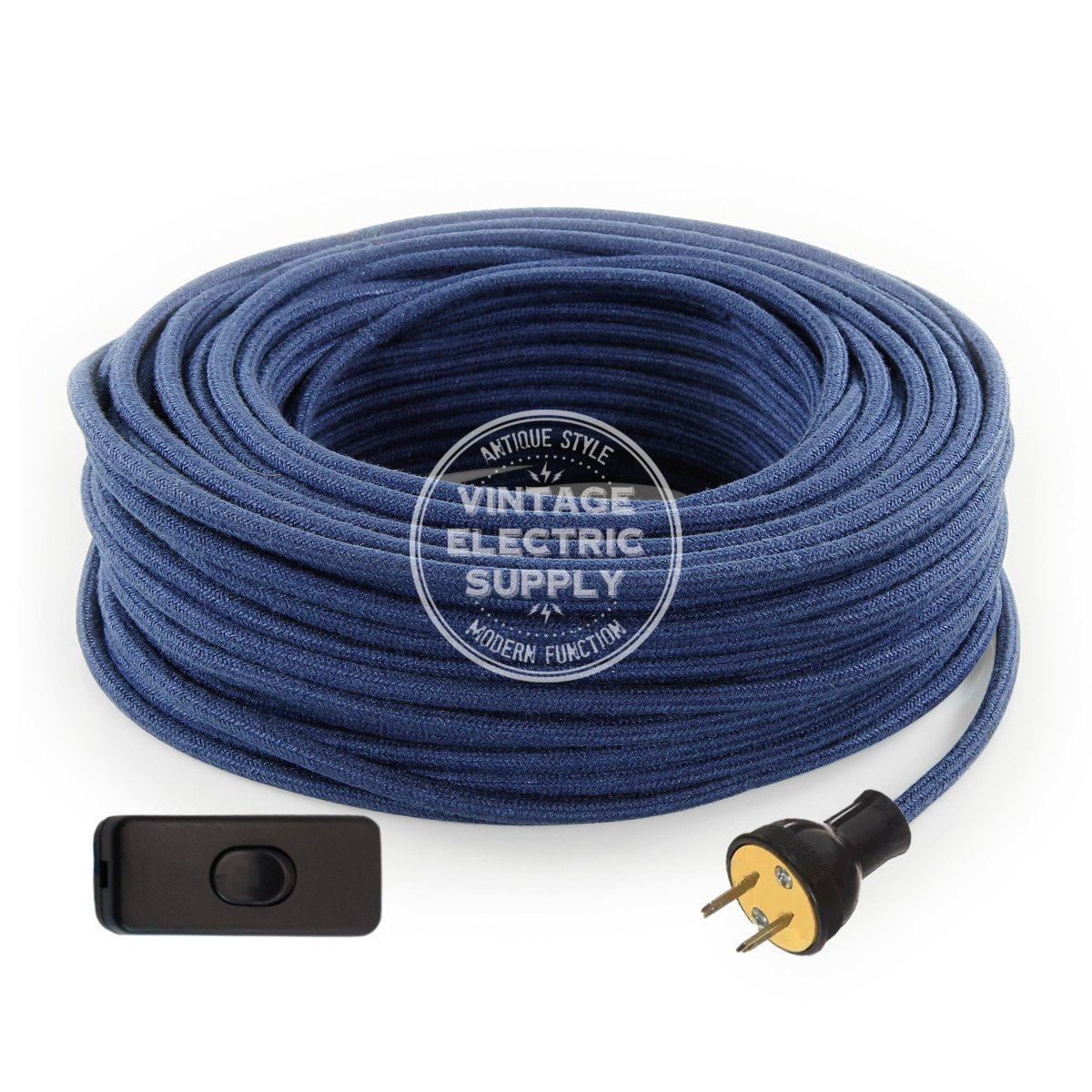 Denim Raw Yarn Re-Wire Kit with Switch - Vintage Electric Supply