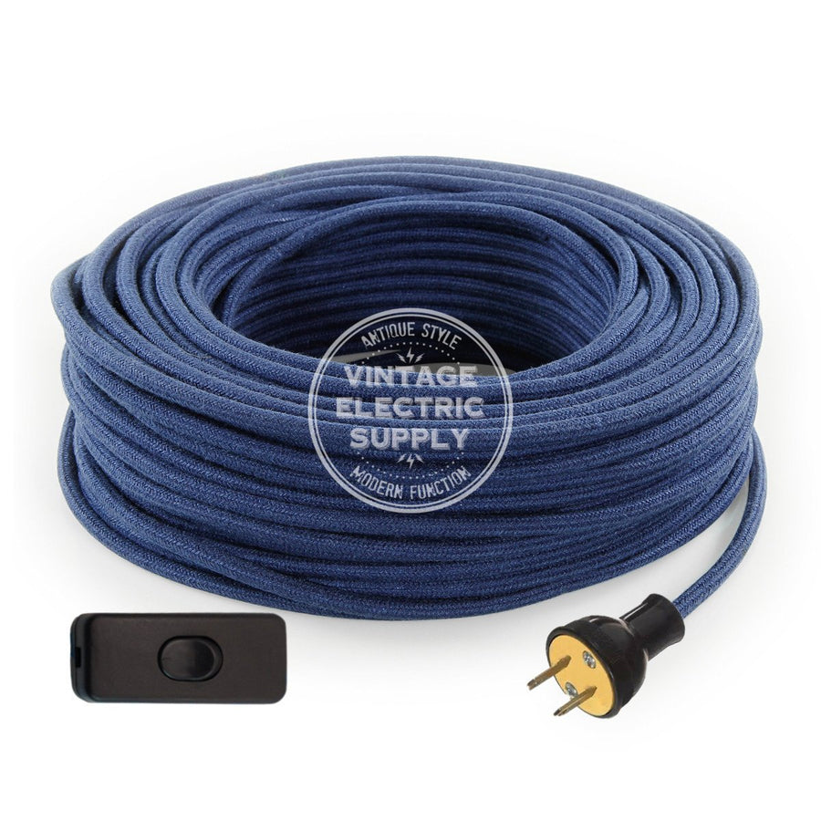 Denim Raw Yarn Re-Wire Kit with Switch - Vintage Electric Supply