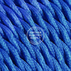 Electric Blue Rayon Twisted Electric Cable  - Vintage Electric Supply
