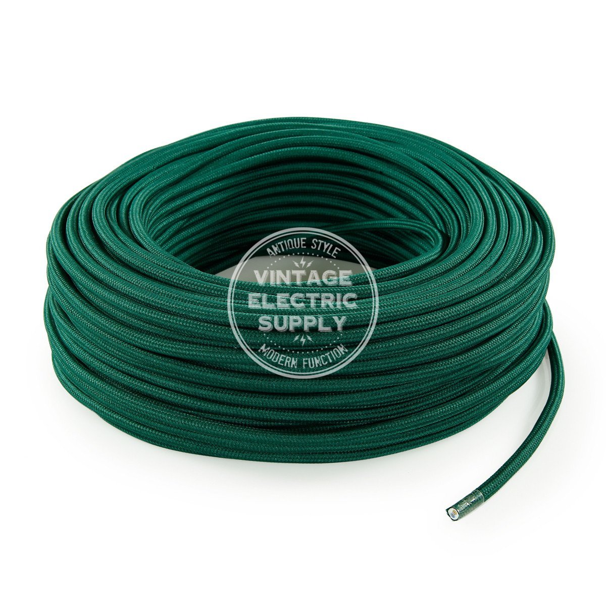 Emerald Rayon Electric Cable  - Vintage Electric Supply