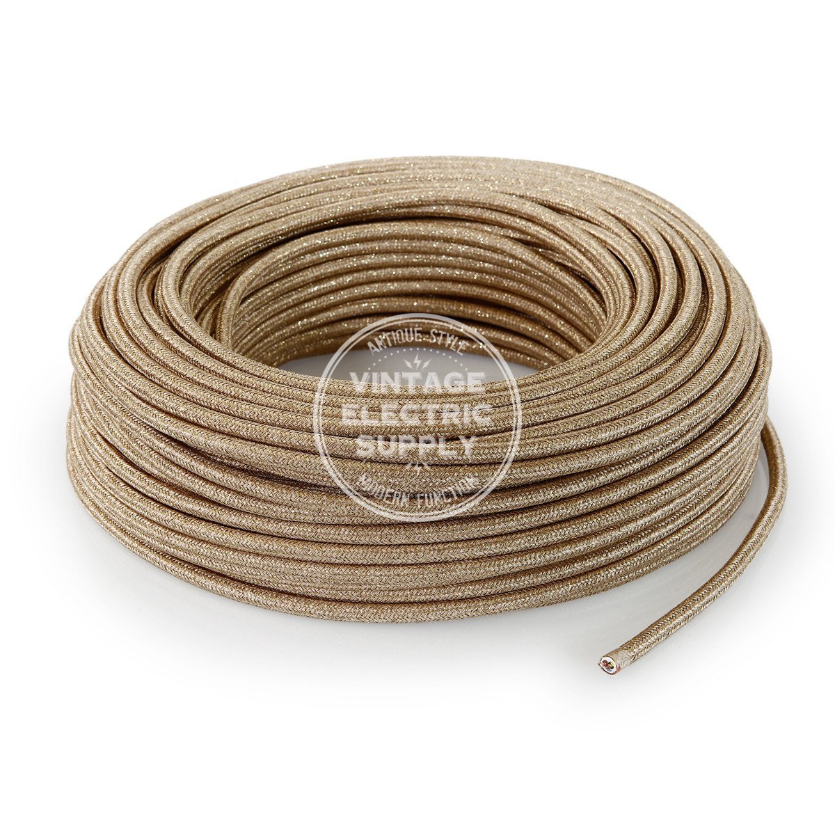 Gold Glitter Electric Cable  - Vintage Electric Supply