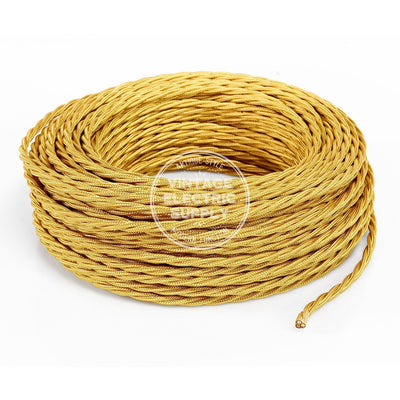 Gold Rayon Twisted Electric Cable  - Vintage Electric Supply
