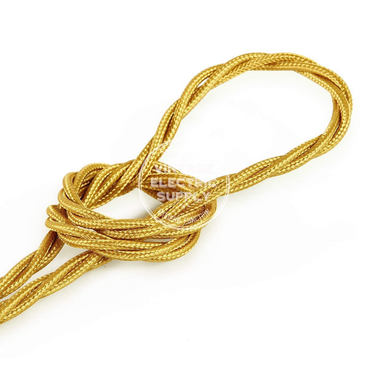 Gold Rayon Twisted Electric Cable  - Vintage Electric Supply