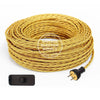 Gold Rayon Twisted Re-Wire Kit with Switch - Vintage Electric Supply