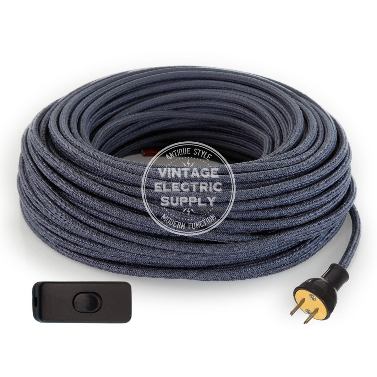 Graphite Raw Yarn Re-Wire Kit with Switch - Vintage Electric Supply