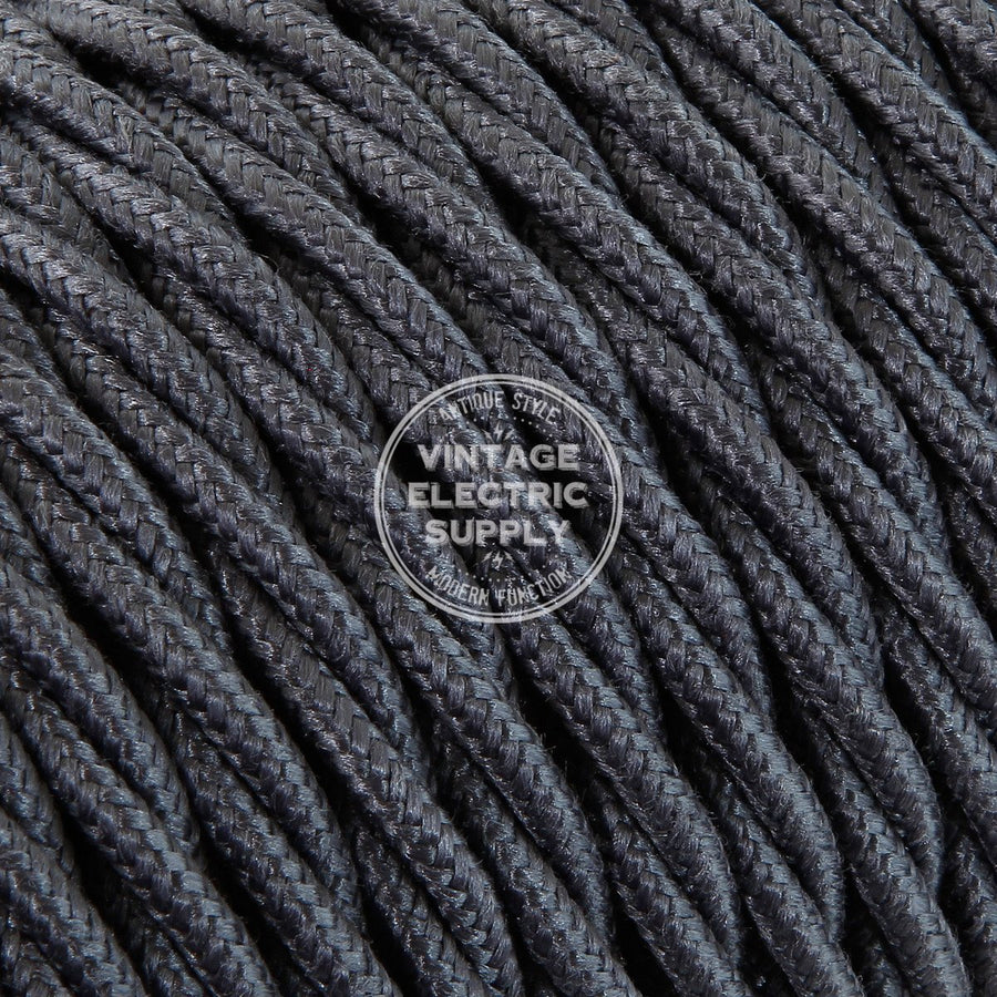 Graphite Raw Yarn Twisted Electric Cable  - Vintage Electric Supply