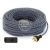 Graphite Raw Yarn Twisted Re-Wire Kit with Switch - Vintage Electric Supply