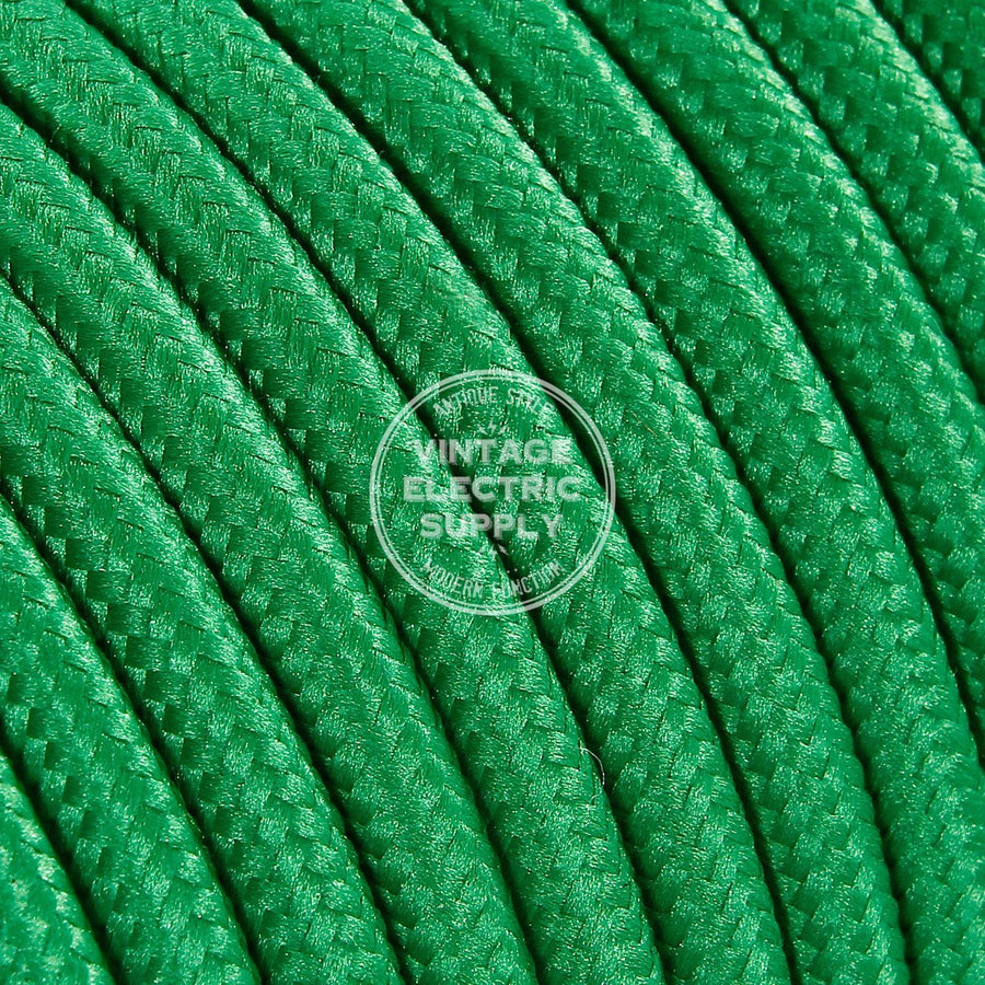 Green Rayon Electric Cable  - Vintage Electric Supply