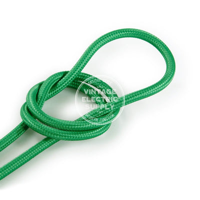Green Rayon Electric Cable  - Vintage Electric Supply