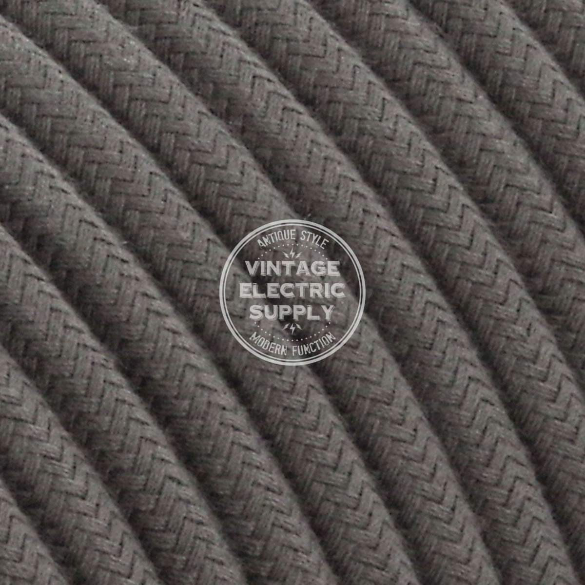 Grey Cotton Electric Cable  - Vintage Electric Supply