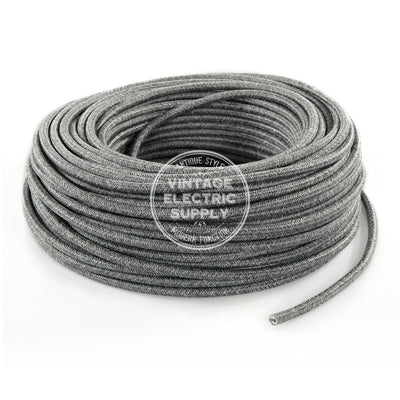 Grey Linen Heavy Gauge Cable 15/3 - Vintage Electric Supply