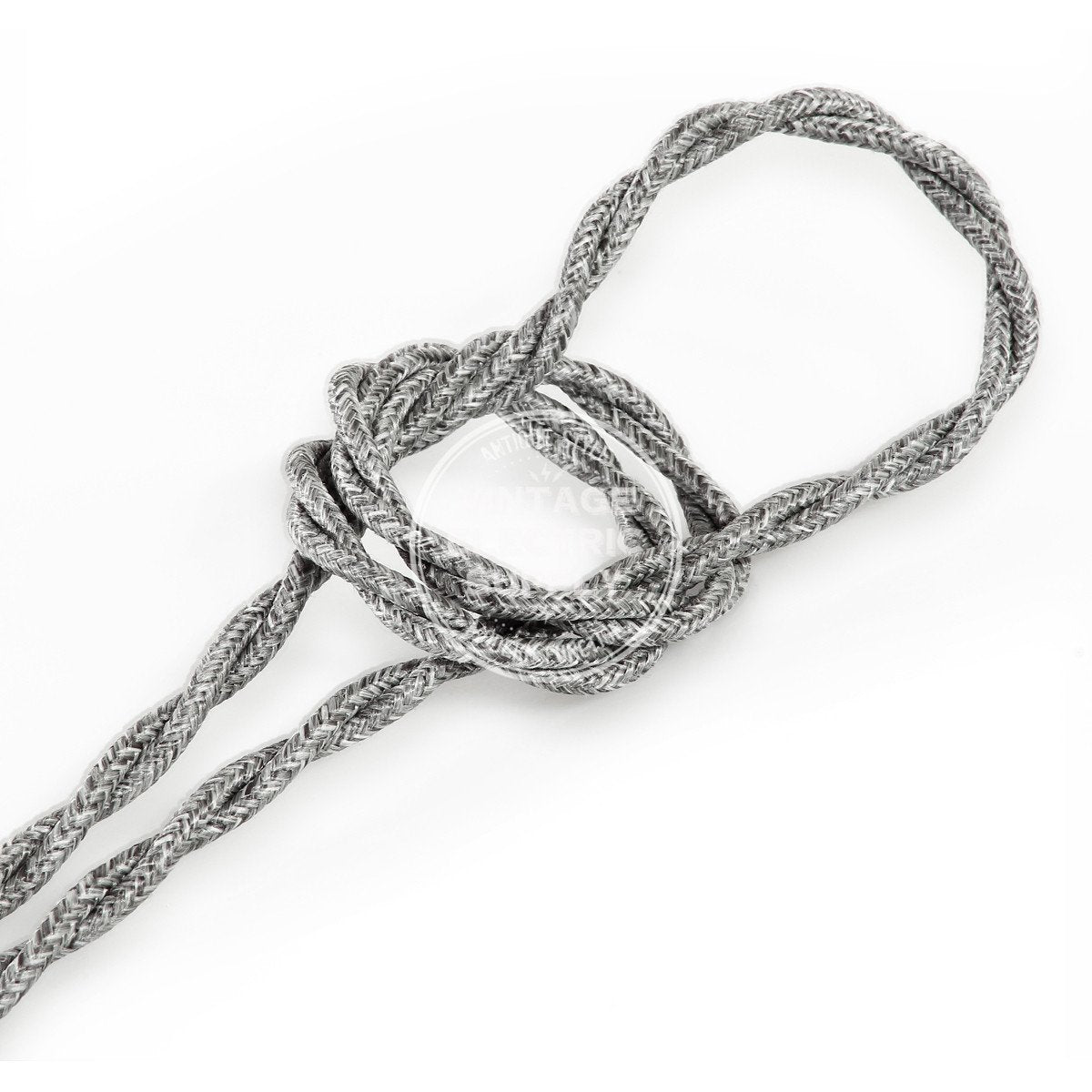Grey Linen Twisted Electric Cable  - Vintage Electric Supply