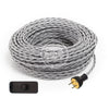 Grey Linen Twisted Re-Wire Kit with Switch - Vintage Electric Supply