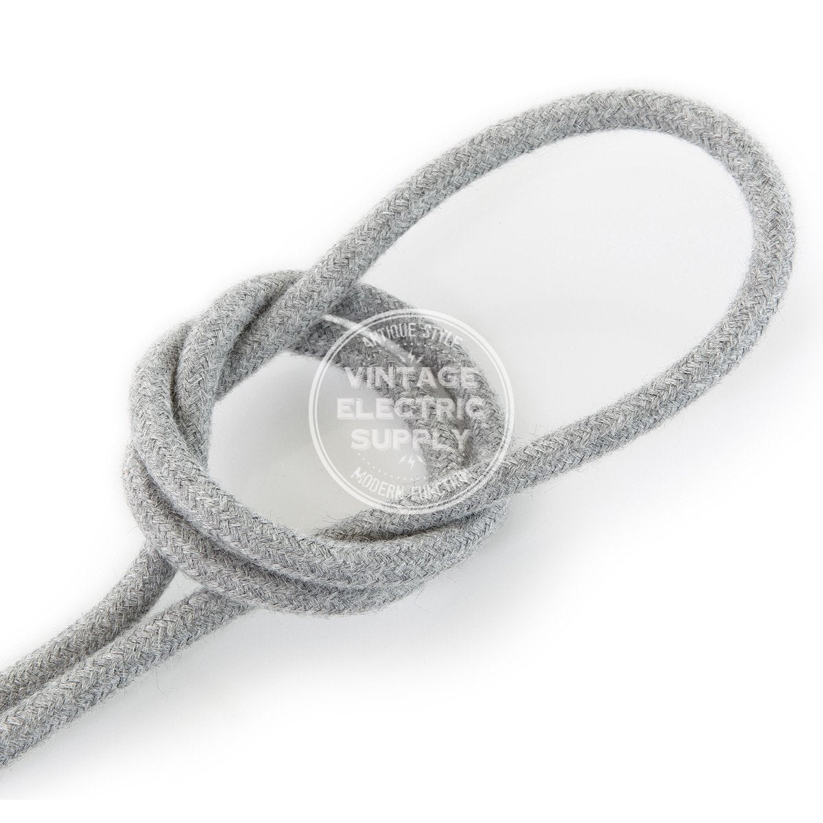 Grey Raw Yarn Electric Cable  - Vintage Electric Supply