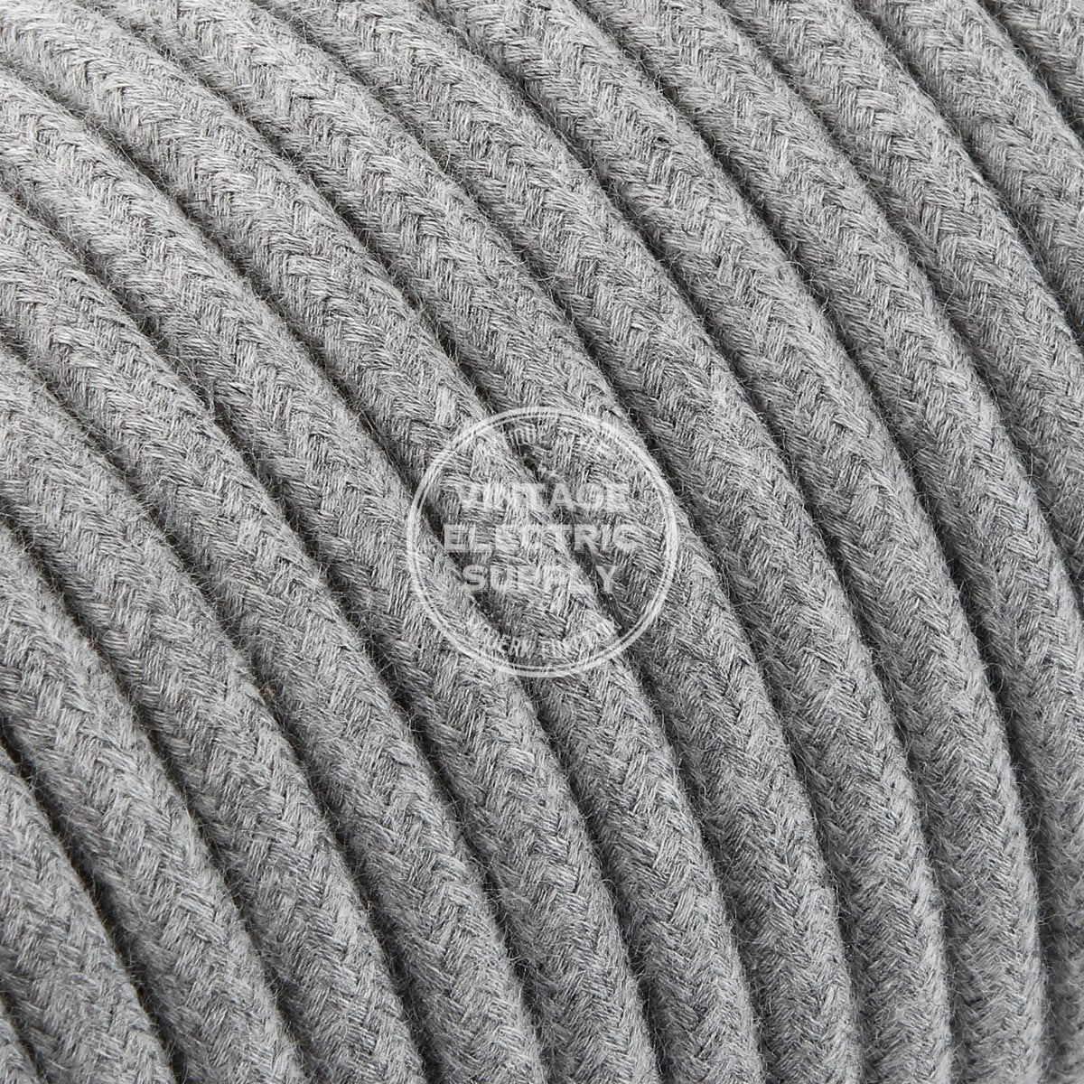 Grey Raw Yarn Electric Cable  - Vintage Electric Supply