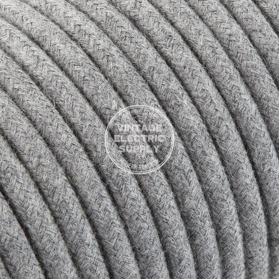 Grey Raw Yarn Electric Cable  - Vintage Electric Supply