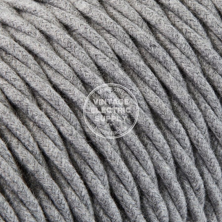Grey Raw Yarn Twisted Electric Cable  - Vintage Electric Supply