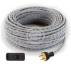 Grey Raw Yarn Twisted Re-Wire Kit with Switch - Vintage Electric Supply