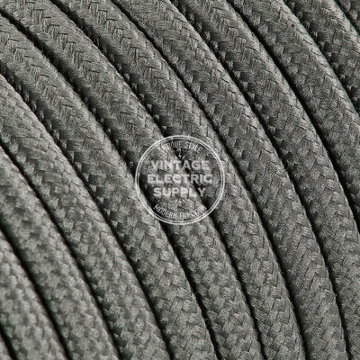 Grey Rayon Electric Cable  - Vintage Electric Supply