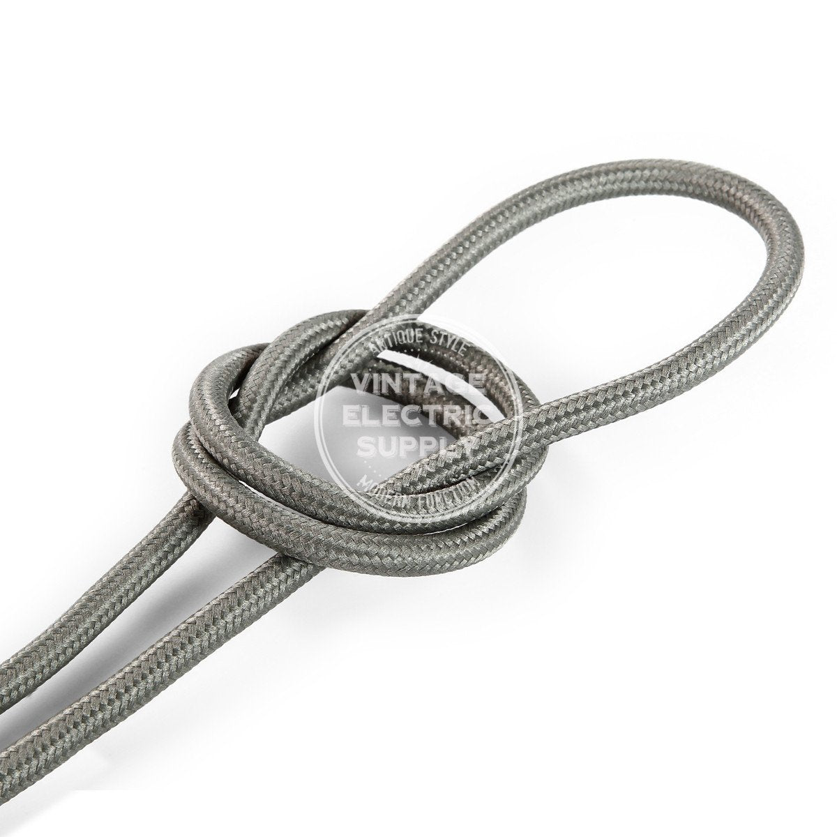 Grey Rayon Electric Cable  - Vintage Electric Supply