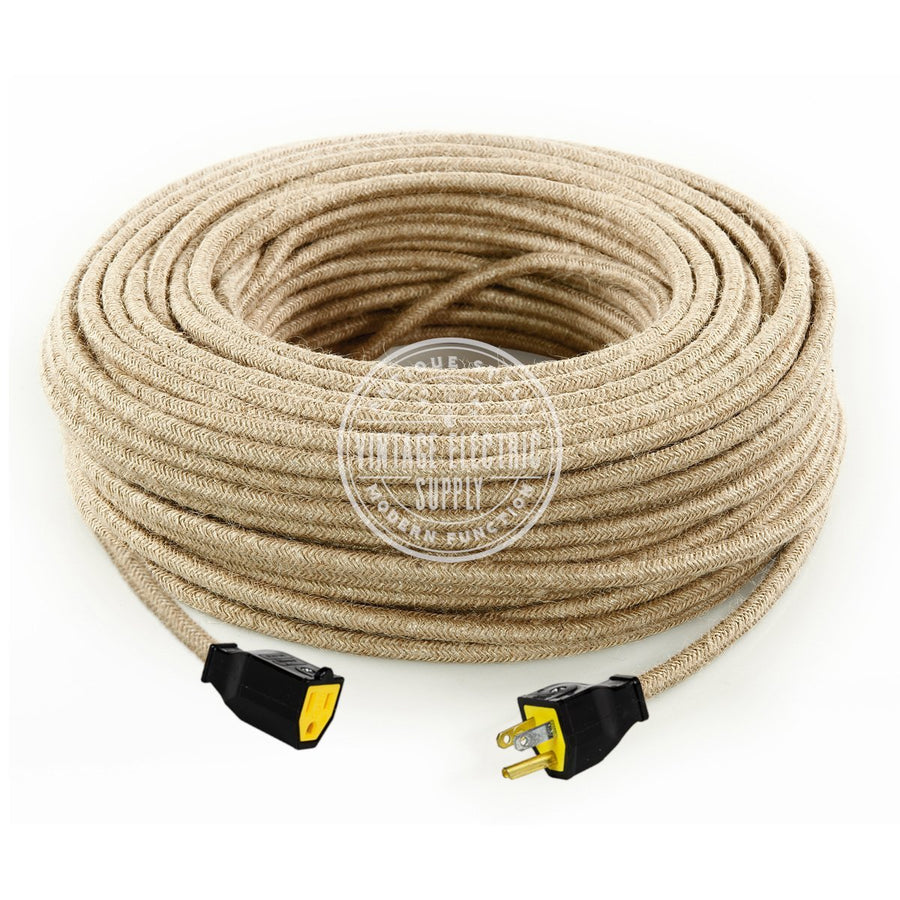Heavy Duty Natural Jute Extension Cord - Vintage Electric Supply