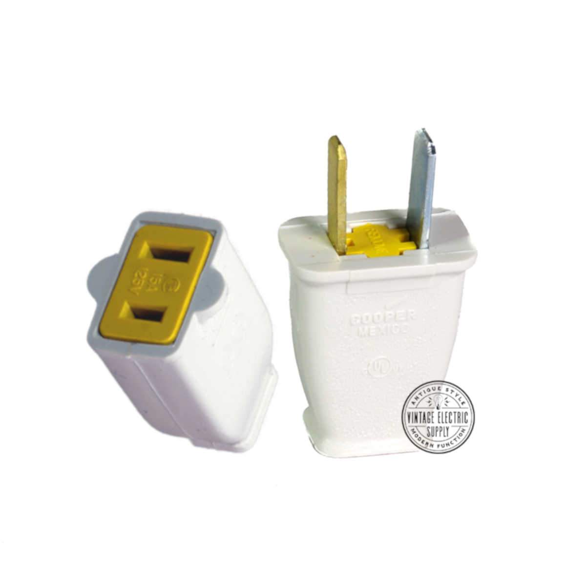 Ivory Brown Zigzag Cotton Extension Cord - Vintage Electric Supply