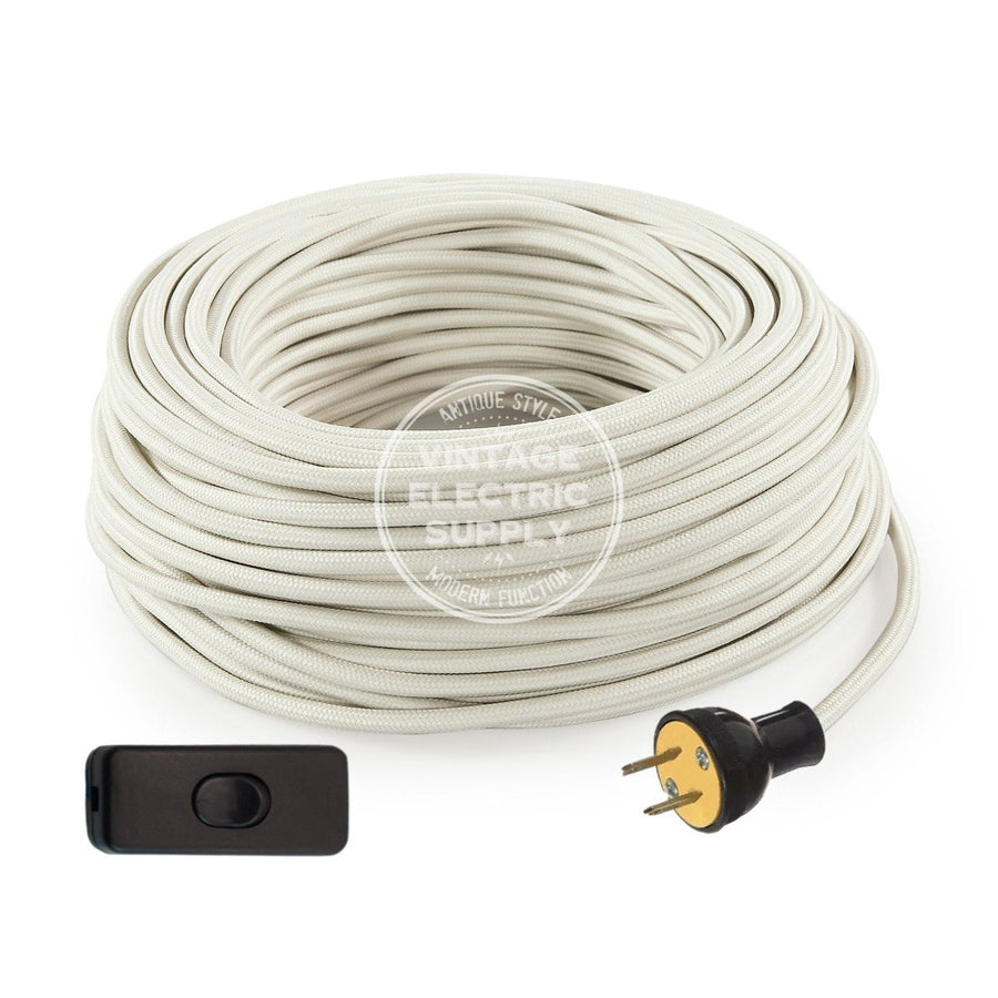 Ivory Rayon Re-Wire Kit with Switch - Vintage Electric Supply