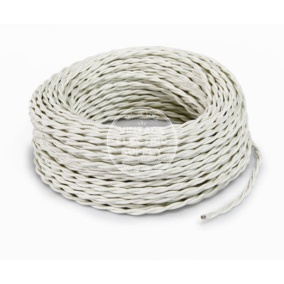 Ivory Rayon Twisted Electric Cable  - Vintage Electric Supply