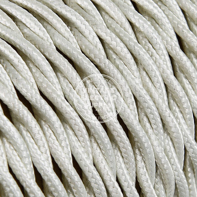 Ivory Rayon Twisted Electric Cable  - Vintage Electric Supply