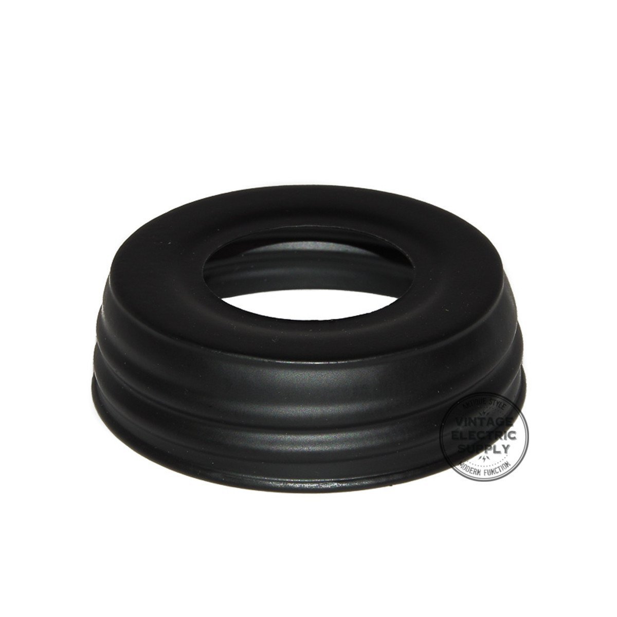 Mason Jar Lid - 1-3/8'' Hole - Black - Vintage Electric Supply