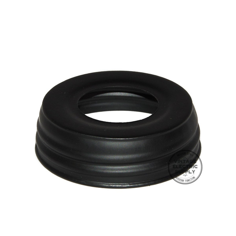 Mason Jar Lid - 1-3/8'' Hole - Black - Vintage Electric Supply