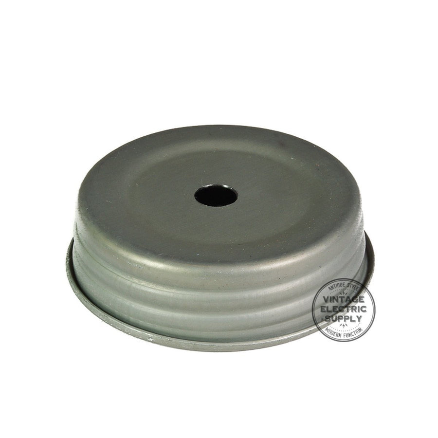 Mason Jar Lid - 3/8'' Hole - Pewter - Vintage Electric Supply