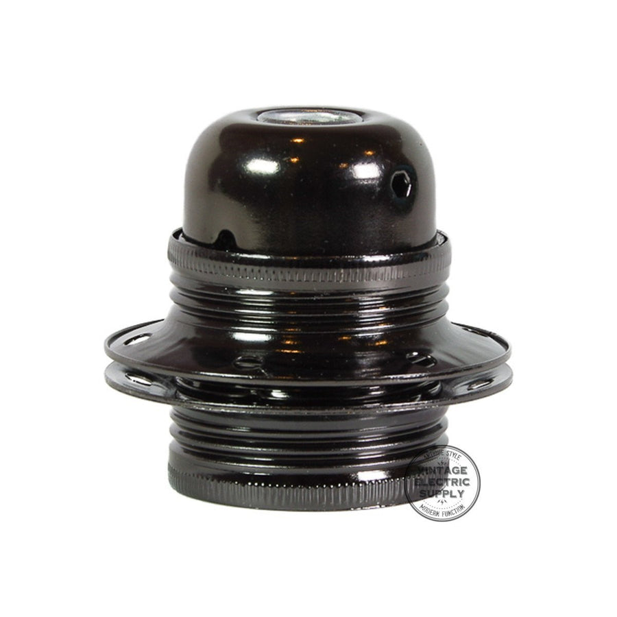 Metal Socket with Dual Screw Rings - Black Pearl - Vintage Electric Supply