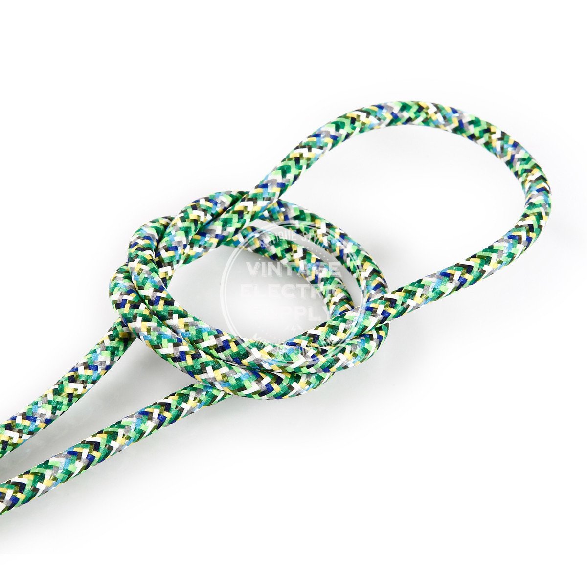 Mixed Greens Rayon Electric Cable  - Vintage Electric Supply