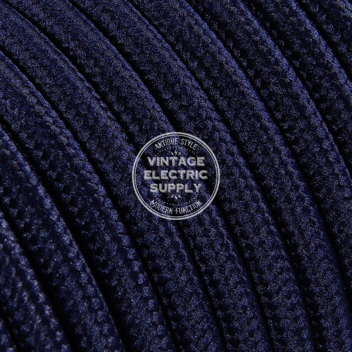 Navy Rayon Electric Cable  - Vintage Electric Supply