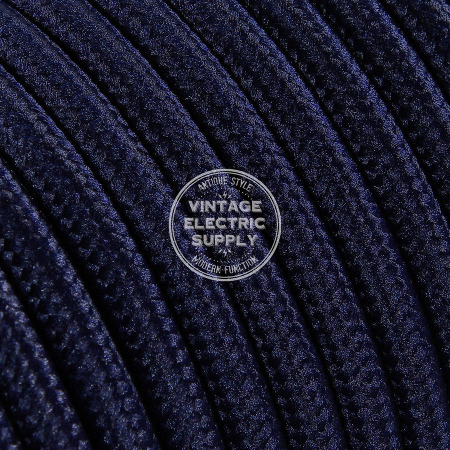 Navy Rayon Electric Cable  - Vintage Electric Supply