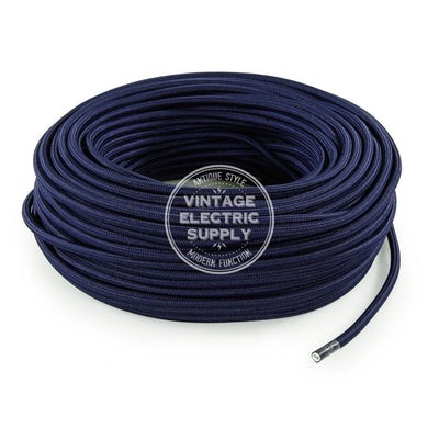 Navy Rayon Electric Cable  - Vintage Electric Supply