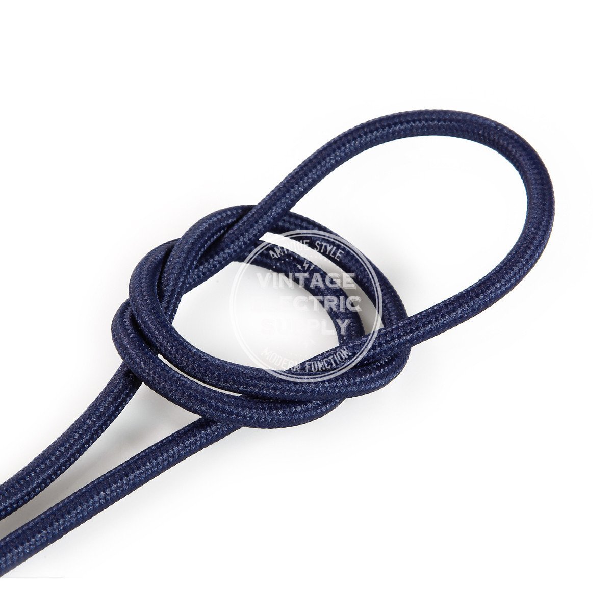Navy Rayon Electric Cable  - Vintage Electric Supply
