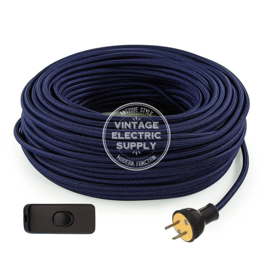Navy Rayon Re-Wire Kit with Switch - Vintage Electric Supply
