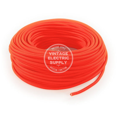 Neon Orange Rayon Electric Cable  - Vintage Electric Supply