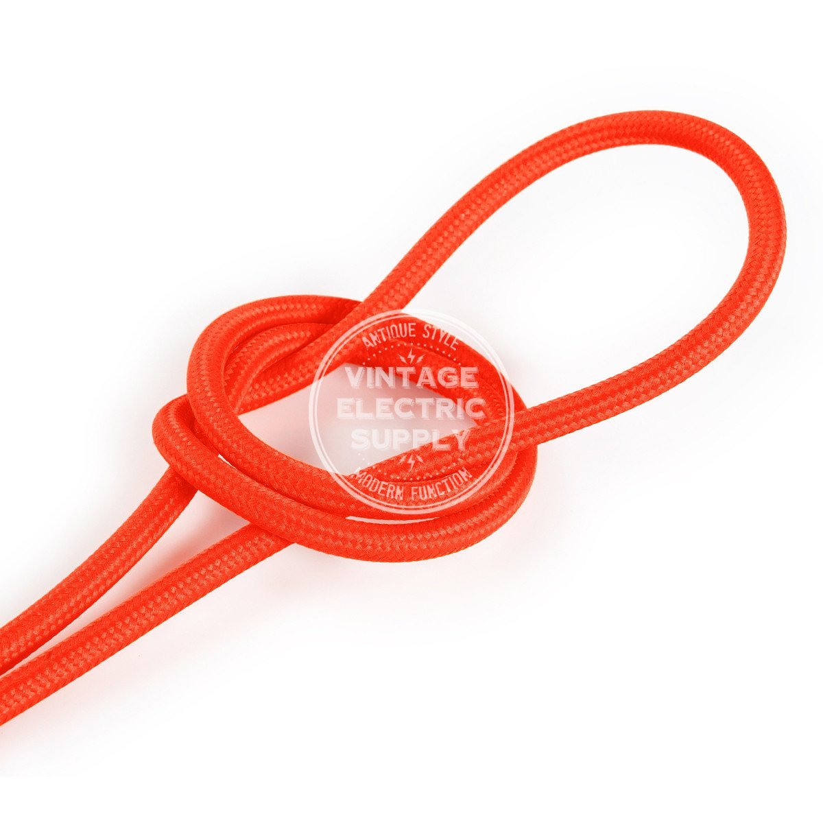 Neon Orange Rayon Electric Cable  - Vintage Electric Supply