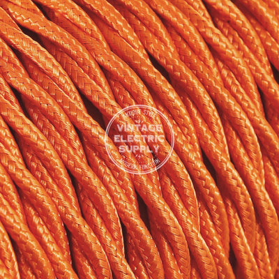 Orange Rayon Twisted Electric Cable  - Vintage Electric Supply