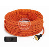 Orange Rayon Twisted Re-Wire Kit with Switch - Vintage Electric Supply