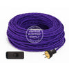 Purple Rayon Twisted Re-Wire Kit with Switch - Vintage Electric Supply
